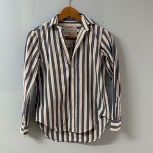 Frank & Eileen Navy and White Striped Shirt